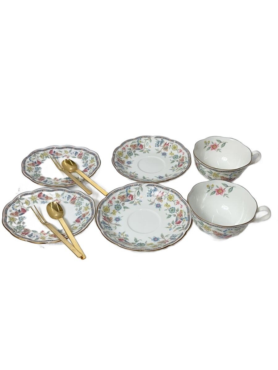 【中古】NARUMI◆カップ&ソーサー/8点セット/WHTカップ&ソーサー2セット/スプーン2セット/デザート皿2セット//【キッチン用品】
