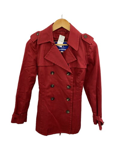 【中古】BURBERRY LONDON◆コート/38/ウール/RED/無地/FNF91-632/裏地ノバチェック//【レディースウェア】 【中古】BURBERRY LONDON◆コート/38/ウール/RED/無地/FNF91-632/裏地ノバチェック//【レディースウェア】