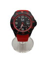 【中古】ice watch◆クォーツ腕時計/アナログ/ラバー/BLK/RED/SS/015 782【服飾雑貨他】