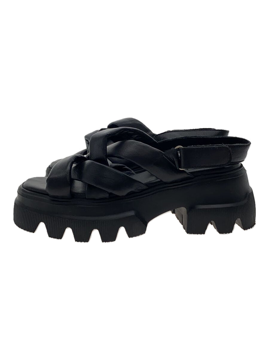 【中古】BARI SHOES/サンダル/36/BLK/レザー/レザークロスベルトサンダル//【シュー