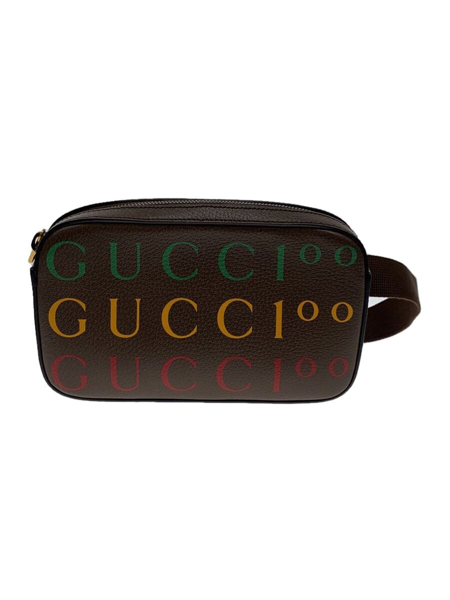 【中古】GUCCI◆100周年記念/バムバッグ/ウエストバッグ/ブラウン/602695【バッグ】