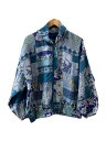 【中古】ブルゾン/XL/シルク/BLU/総柄/80s/シルク【メンズウェア】