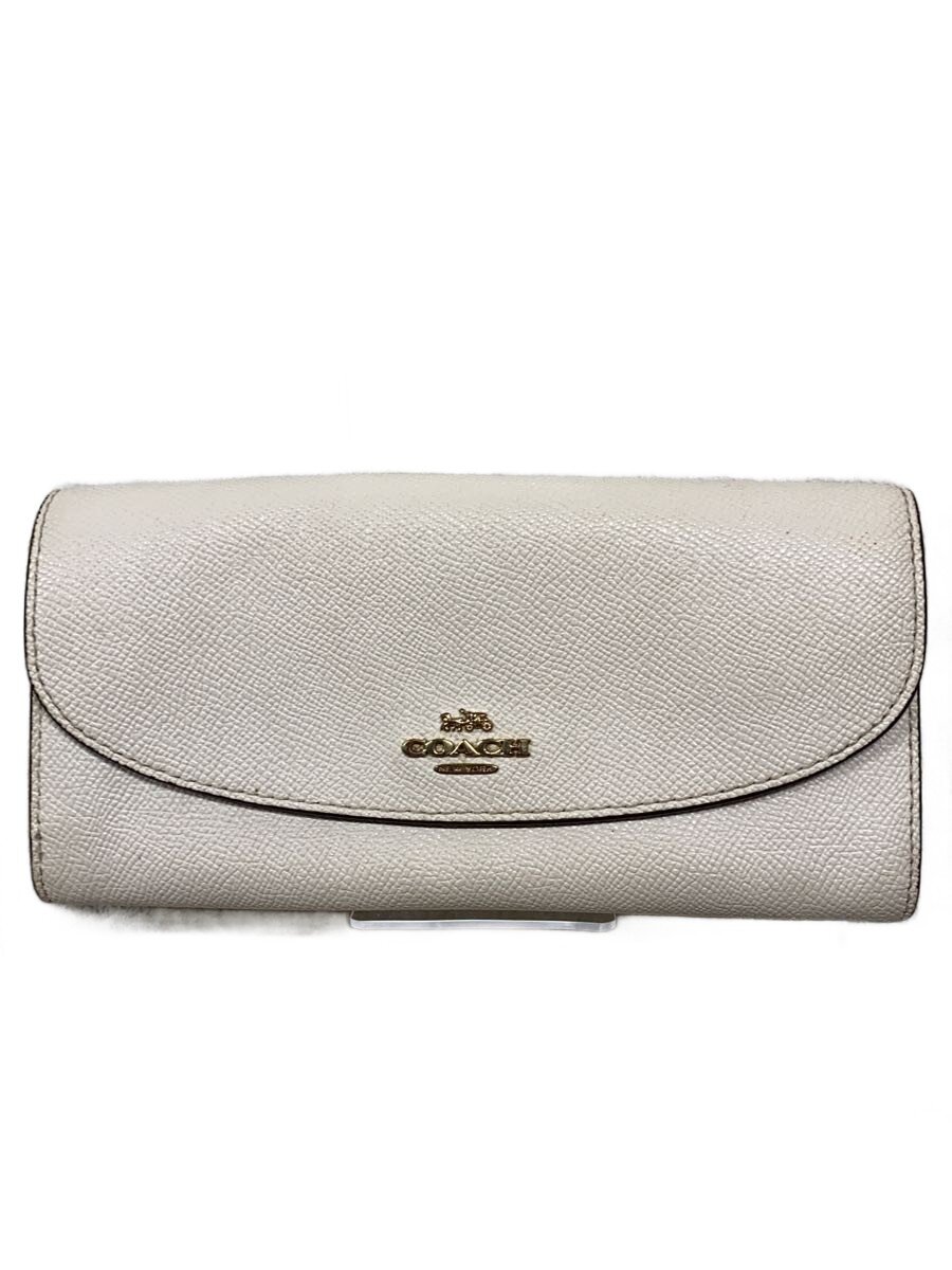 【中古】COACH◆長財布_オールレザー/レザー/WHT/レディース【服飾雑貨他】