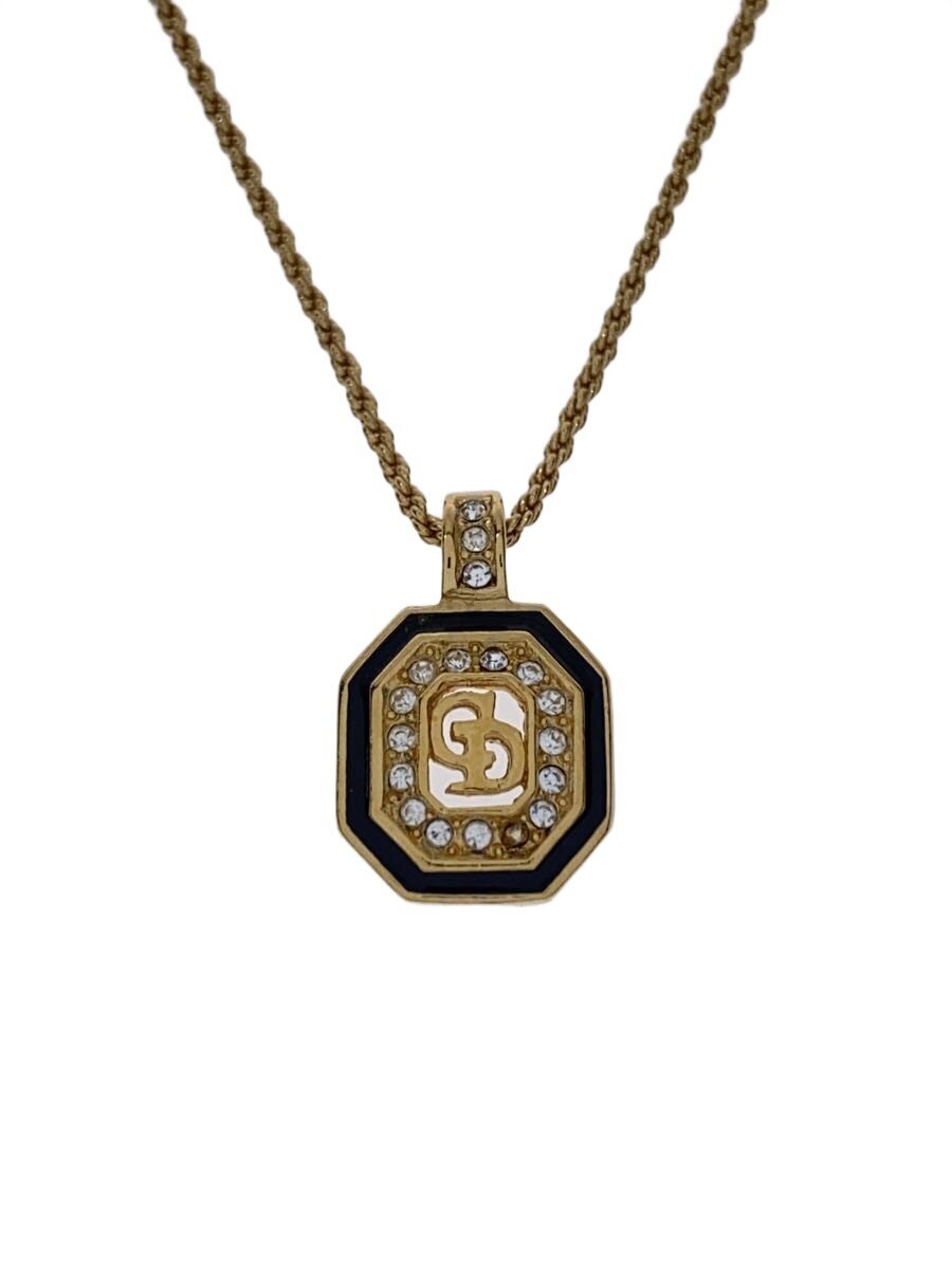 【中古】Christian Dior◆ネックレス/ジルコニア/ゴールド/トップ有/レディース【服飾雑貨他】