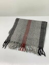 【中古】HUGO BOSS◆マフラー/--/GRY/メンズ【服飾雑貨他】