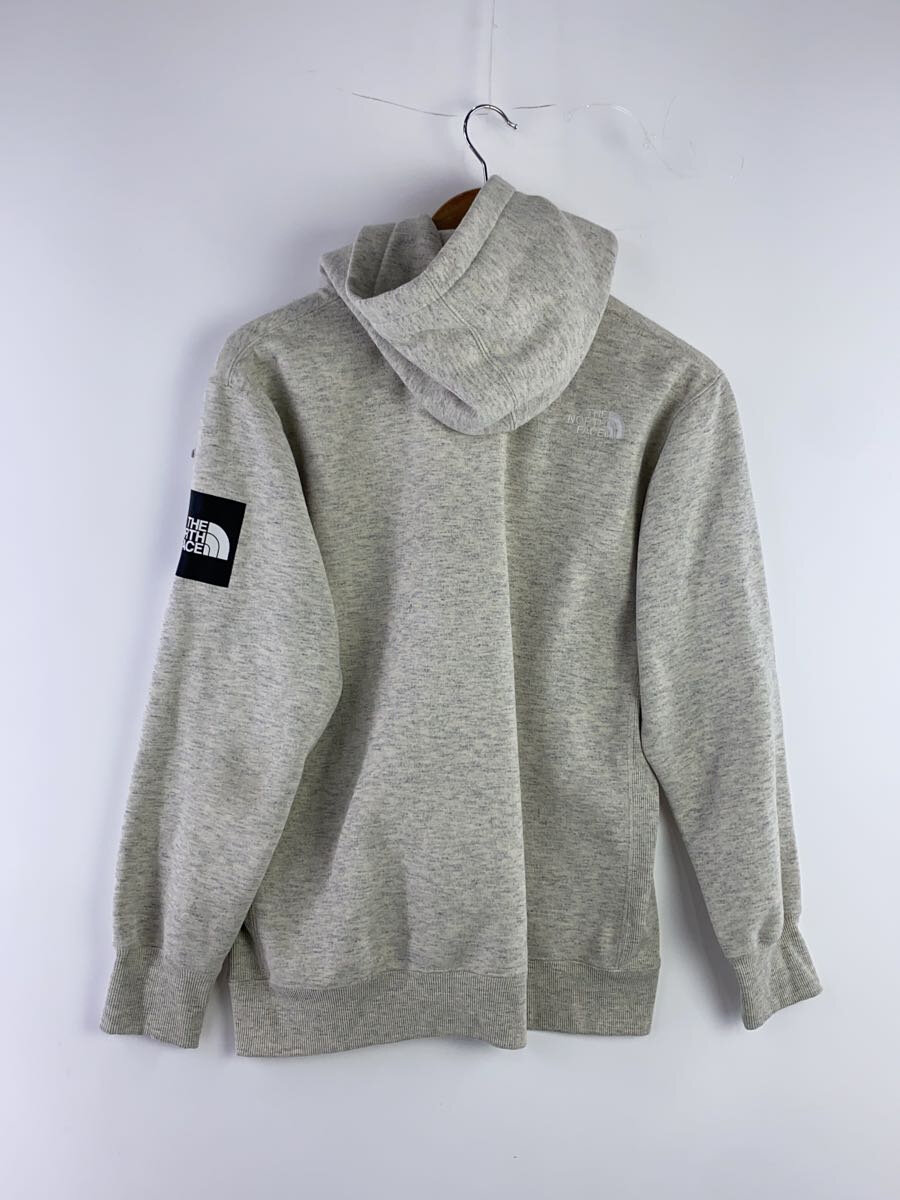 【中古】THE NORTH FACE◆SQUARE LOGO HOODIE_スクエアロゴフーディー/M/ポリエステル/SLV【メンズウェア】