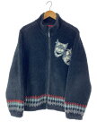 【中古】Supreme◆20SS/Drama Mask Fleece Jacket/L/アクリル/BLK/総柄【メンズウェア】