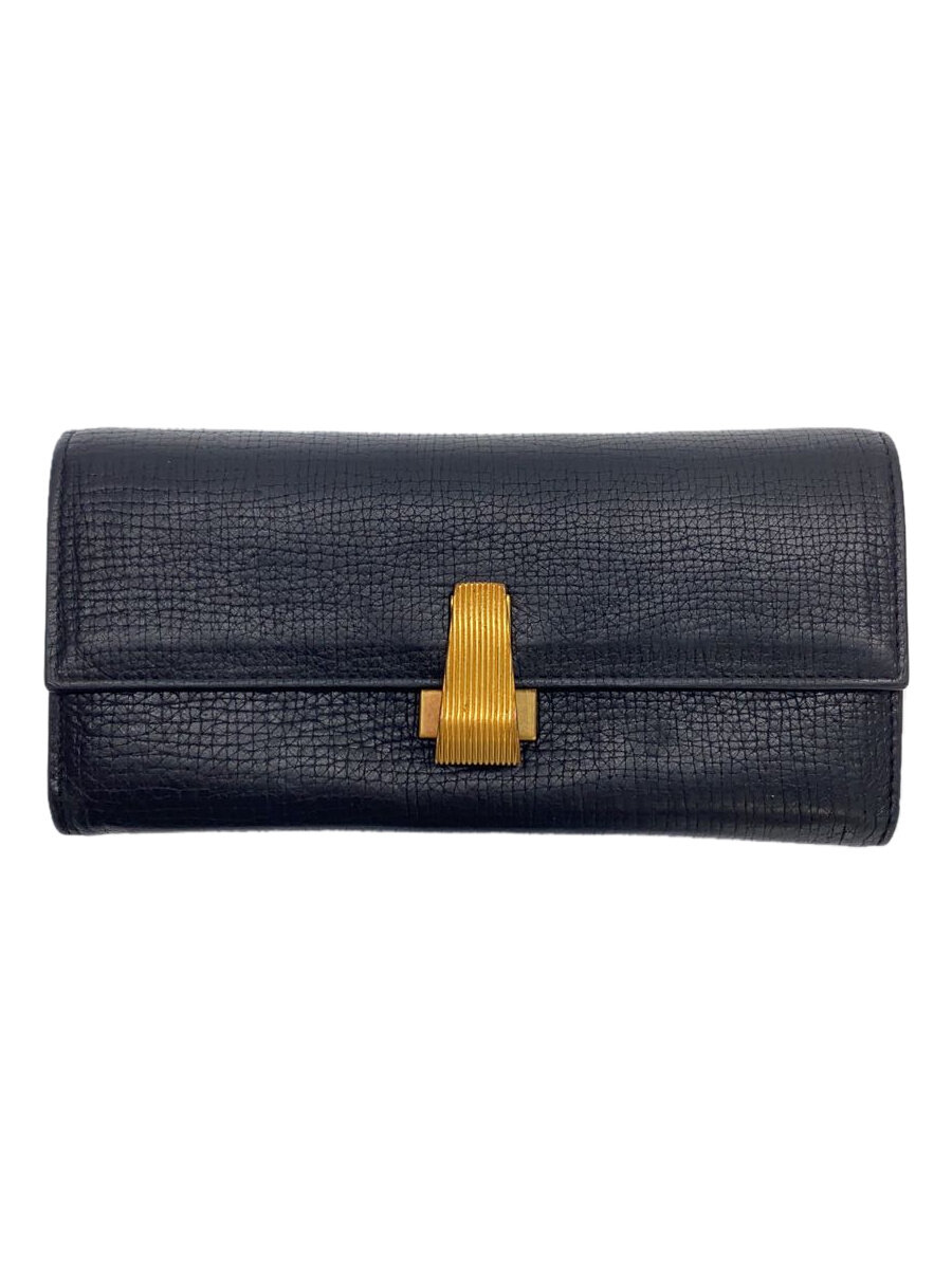 【中古】BOTTEGA VENETA◆パルメラート コンチネンタルウォレット/レザー/BLK/無地/メンズ【服飾雑貨他】