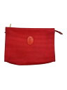 【中古】YVES SAINT LAURENT◆クラッチバッグ/レザー/RED【バッグ】