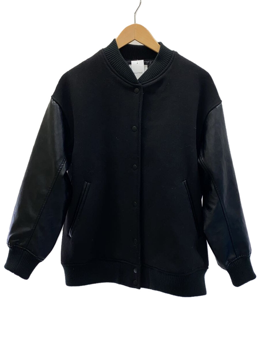 【中古】SHIPS any◆レディース/バーシティジャケット/スタジャン/FREE/BLK/無地/724-15-004【メンズウェア】