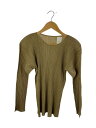 【中古】PLEATS PLEASE ISSEY MIYAKE◆長袖カットソー/FREE/ポリエステル/CML/PP61-JK302【レディースウェア】
