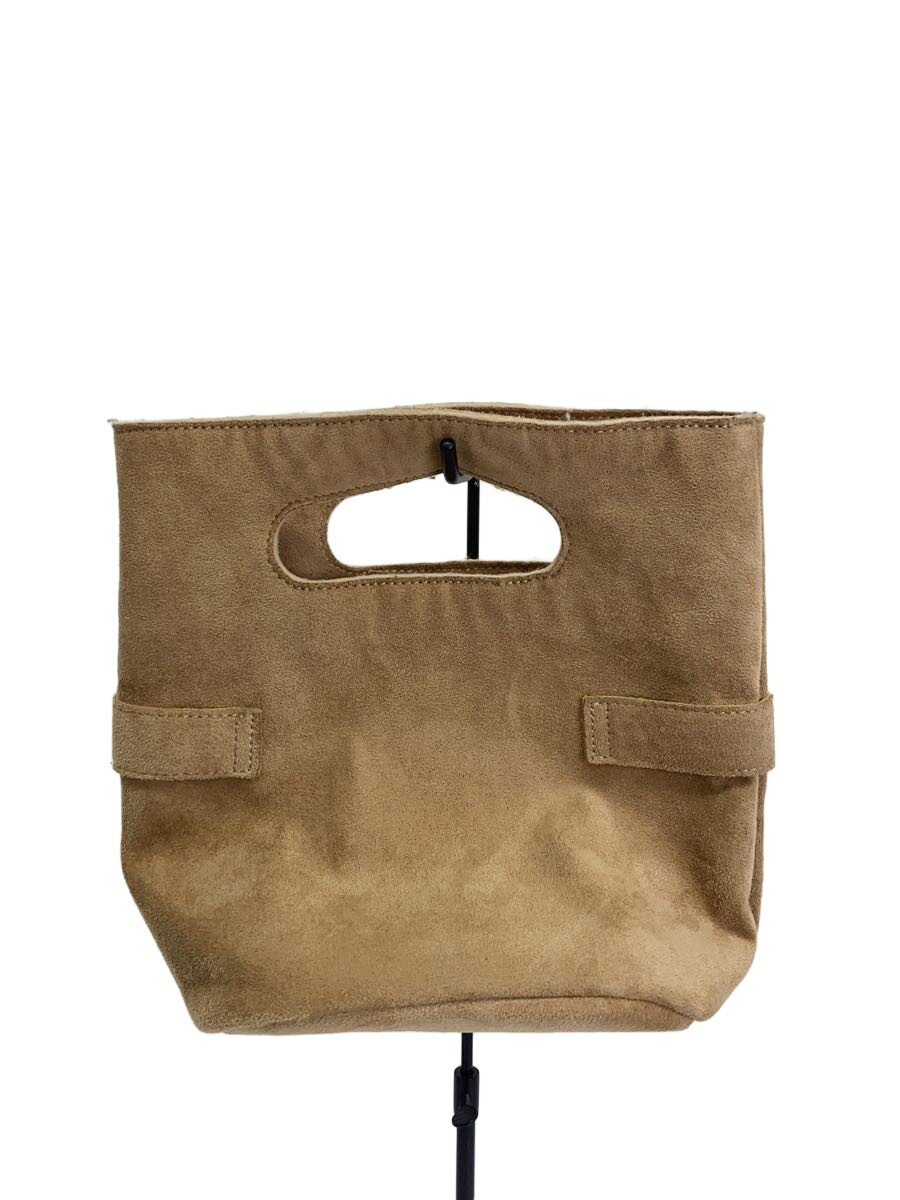 【中古】BEAMS BOY◆ハンドバッグ/スウェード/BEG/無地【バッグ】