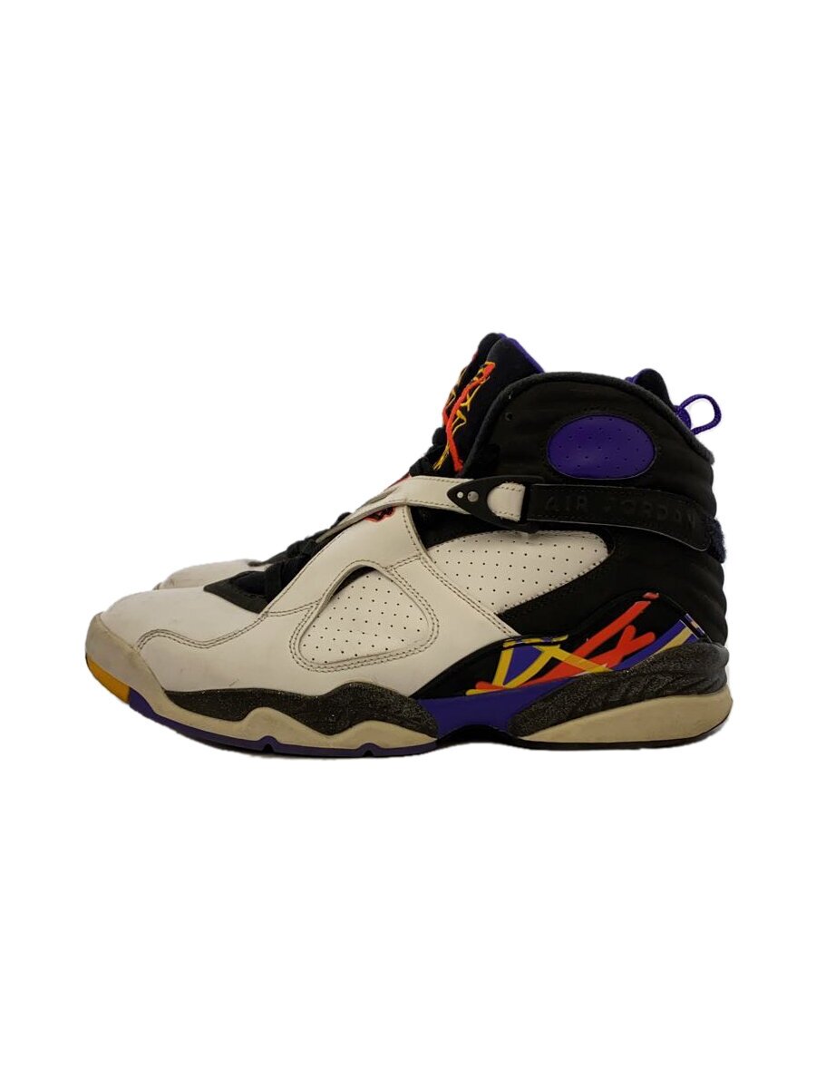 NIKE◆AIR JORDAN 8 RETRO/エアジョーダンレトロ/ホワイト/305381-142/27cm/WHT/レザ