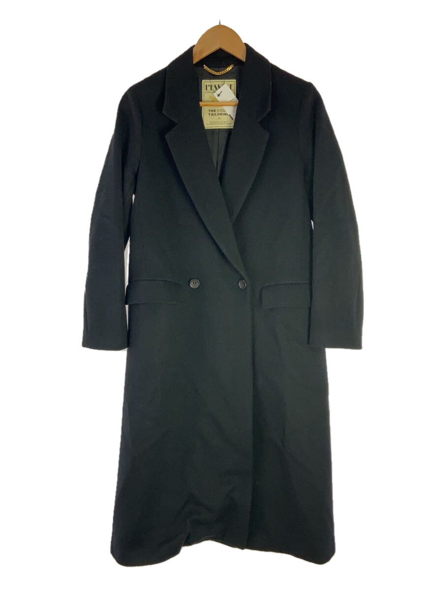 【中古】JOURNAL STANDARD L’essage◆チェスターコート/36/ウール/BLK/無地/21-020-370-0120-4-D【レディースウェア】