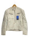 【中古】REAL LEATHER◆スポーツウェアー/genuine leather/レーシングジャケット/バイク/XXL/WHT【スポーツ】(4)