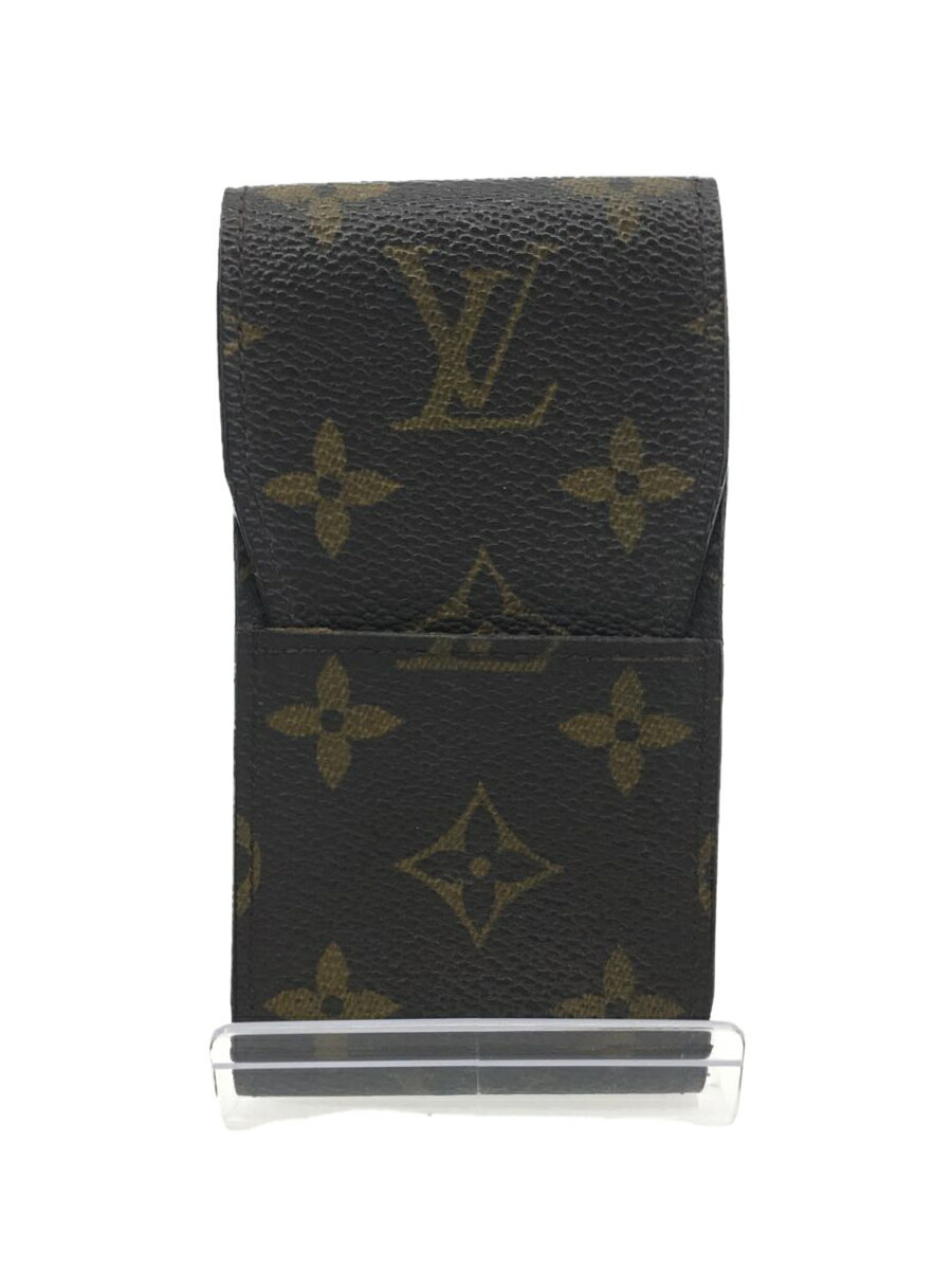 【中古】LOUIS VUITTON◆エテュイ・シガレット_モノグラム_BRW/レザー/BRW/メンズ/M63024【服飾雑貨他】