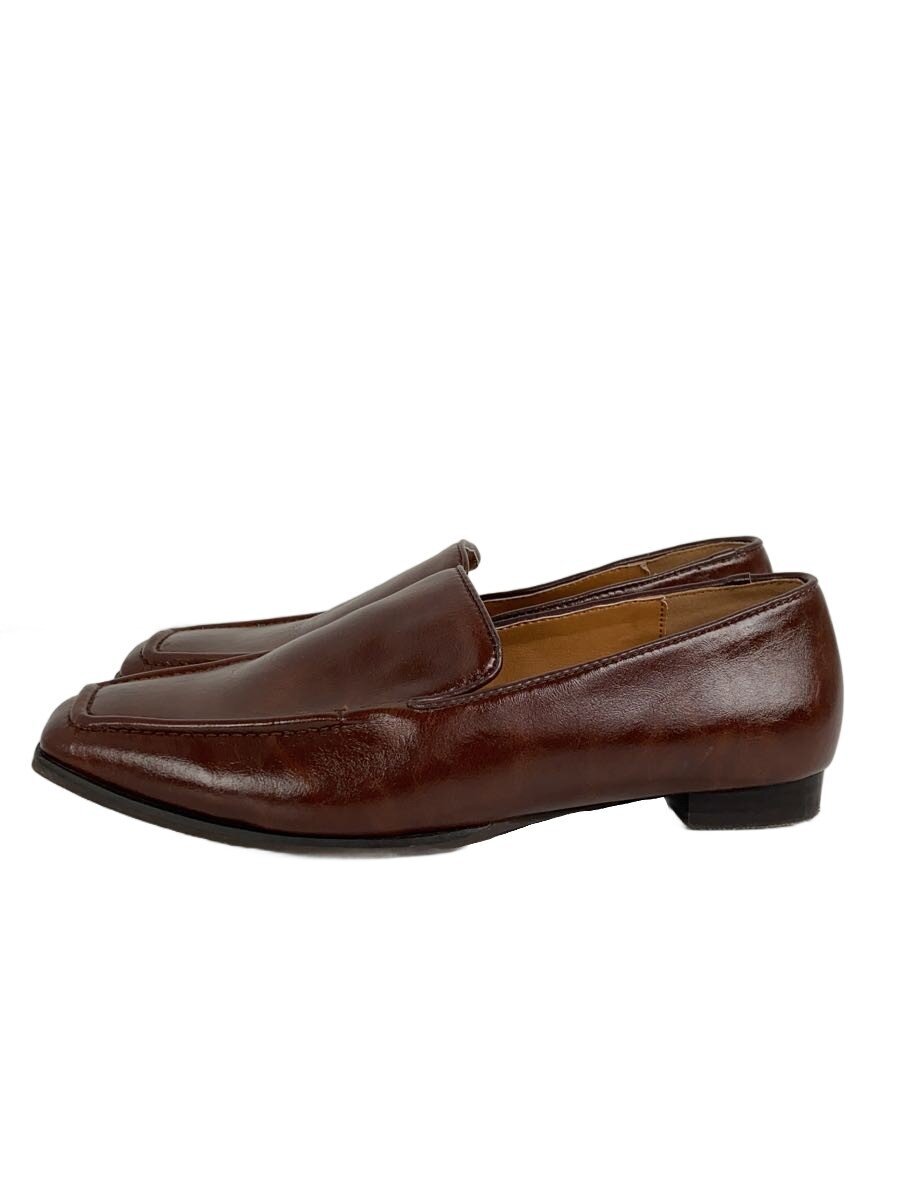 HELLA◆SQUARE TOE FLAT LOAFERローファー/38/ブラウン