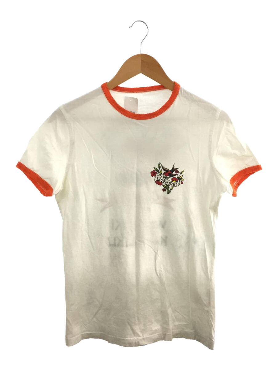 【中古】DSQUARED2◆リンガーTシャツ/T