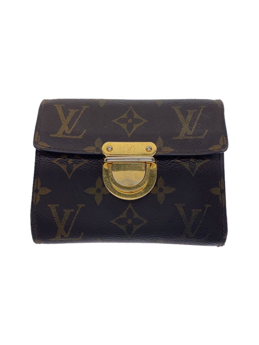 【中古】LOUIS VUITTON◆ポルト・フォイユ・コアラ_モノグラム・キャンバス_BRW/PVC/BRW/レディース【服飾雑貨他】