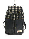 【中古】CRICKET◆リュック/ウール/BLK/チェック【バッグ】