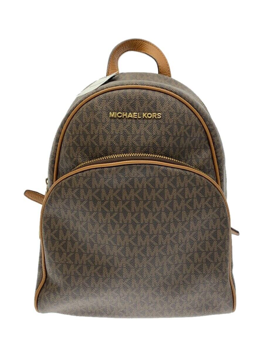 【中古】MICHAEL KORS◆ABBEY BACKPACK/リュック/レザー/BRW/総柄/35F8GAYB2B【バッグ】