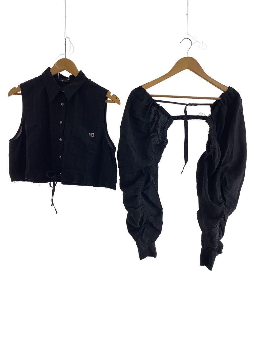 【中古】MAISON SPECIAL◆長袖ブラウス/FREE/レーヨン/BLK/チェック/21241315205【レディースウェア】