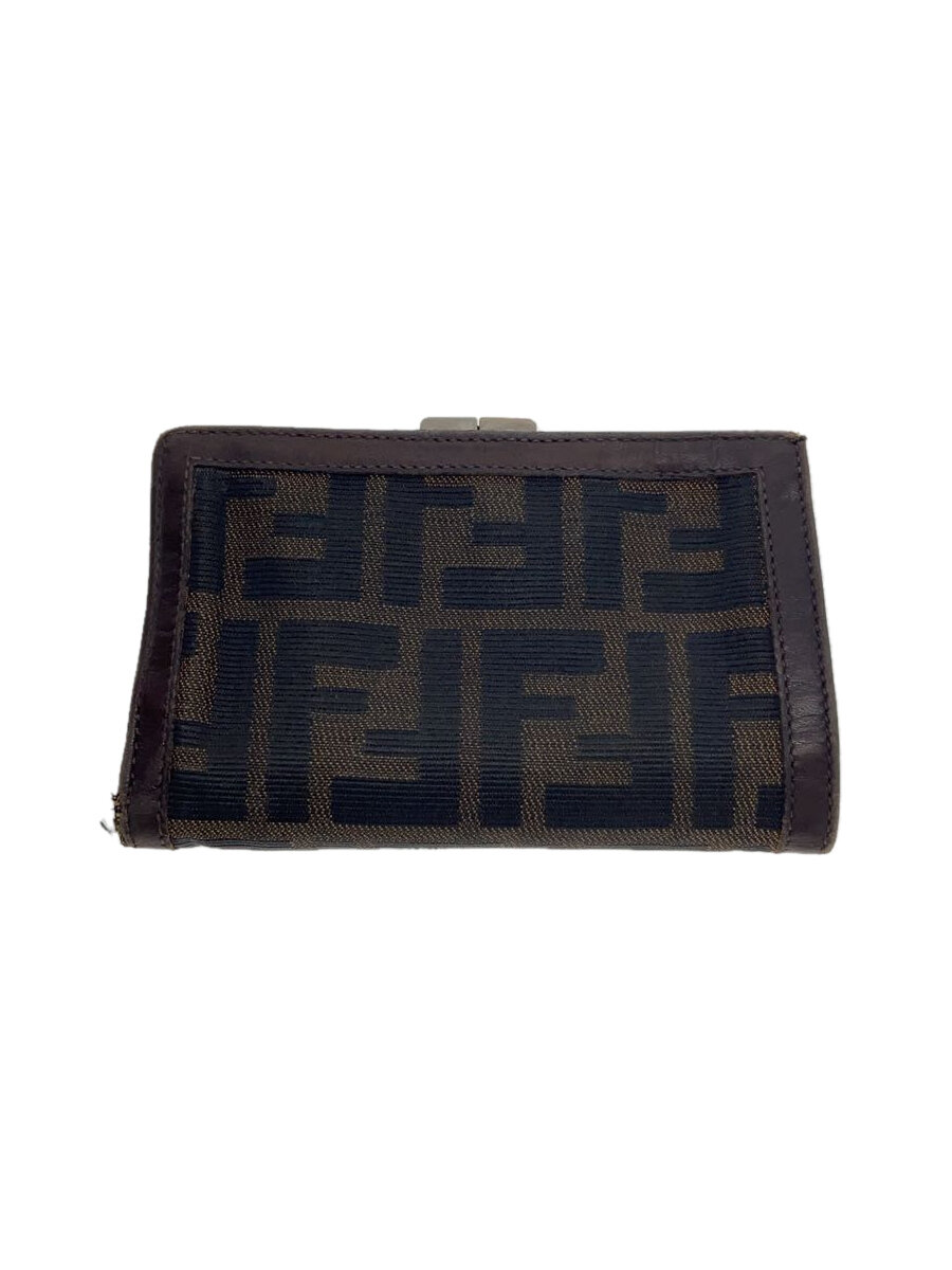 【中古】FENDI◆2つ折り財布/レザー/BRW/メンズ【服飾雑貨他】