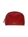 【中古】COACH◆ポーチ/レザー/RED/C3489/コスメマルチポーチ【バッグ】