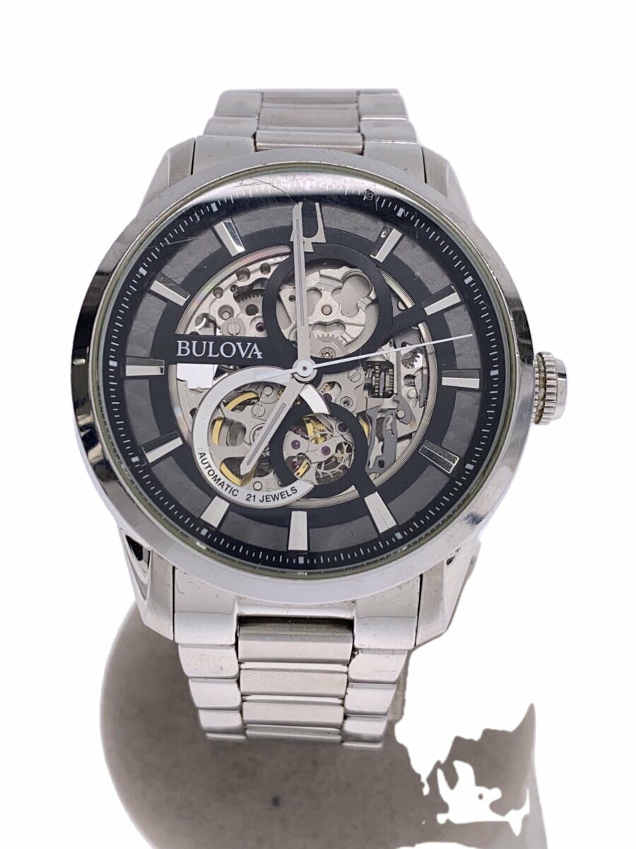 【中古】BULOVA◆自動巻腕時計/アナログ/ステンレス/SLV/SLV/96A208【服飾雑貨他】