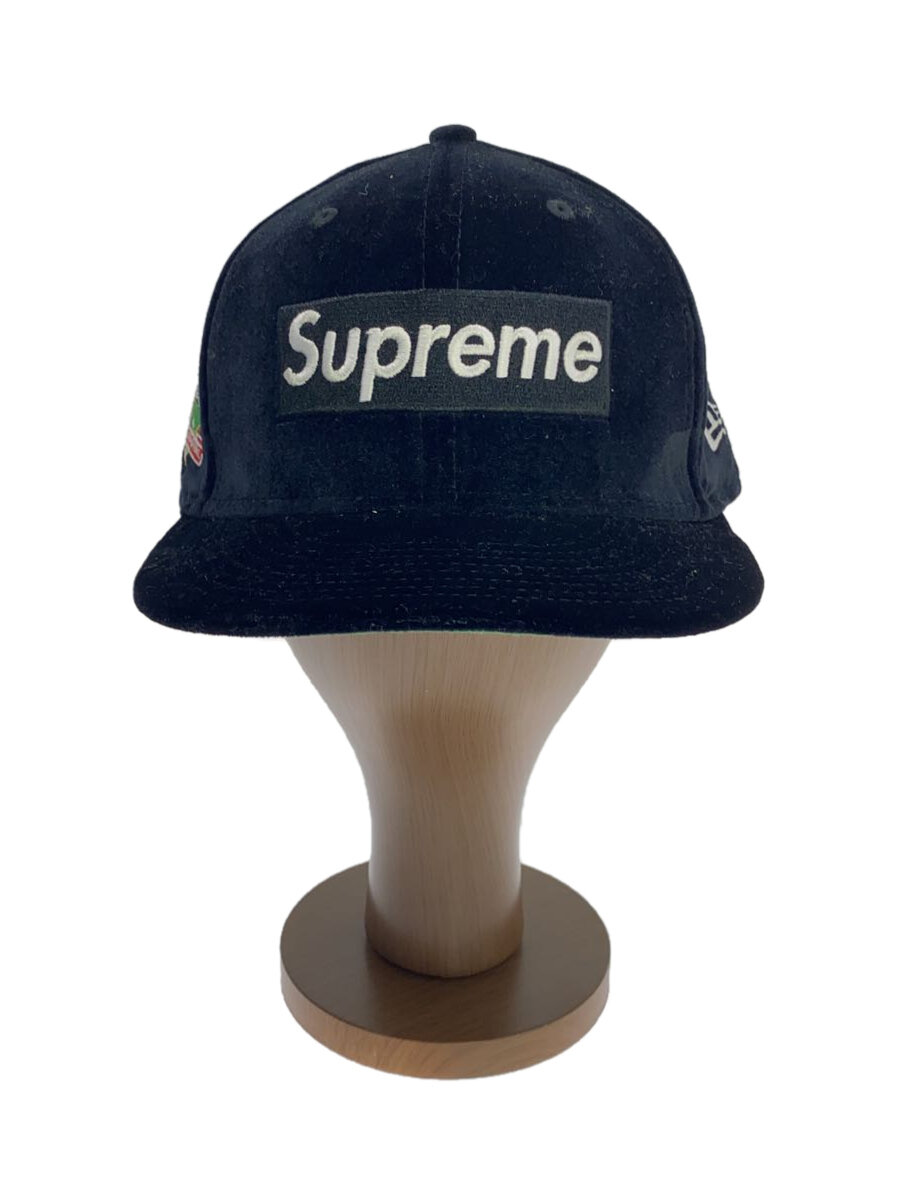 【中古】Supreme◆キャップ/7 5/8/ポリエステル/BLK/無地/メンズ/G2708032022【服飾雑貨他】