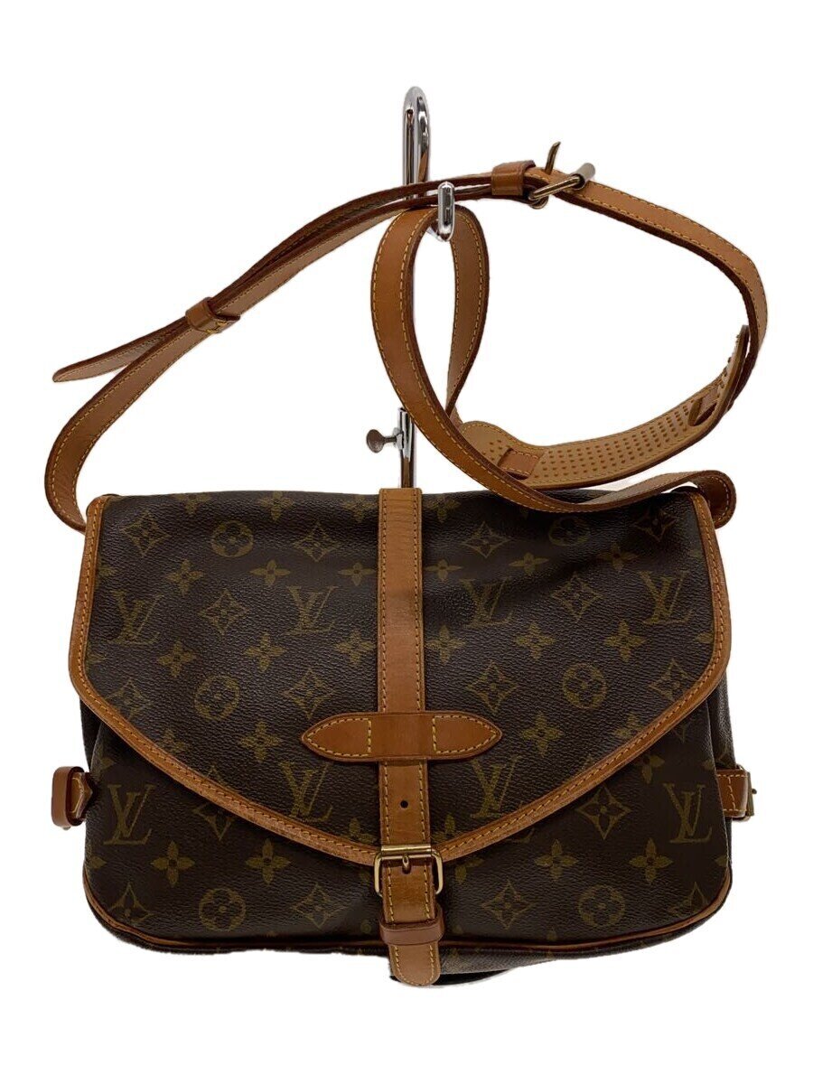 LOUIS VUITTON - 【中古】LOUIS VUITTON◆1)ソミュール30_モノグラム・キャンバス_BRW/PVC/BRW【バッグ】