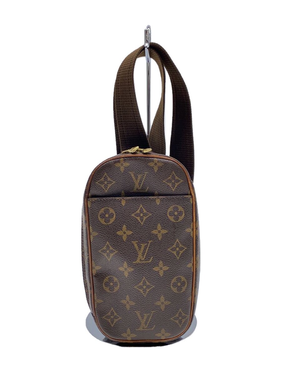【中古】LOUIS VUITTON◆ポシェット・ガンジュ_モノグラム・キャンバス_BRW/PVC/BRW/総柄【バッグ】
