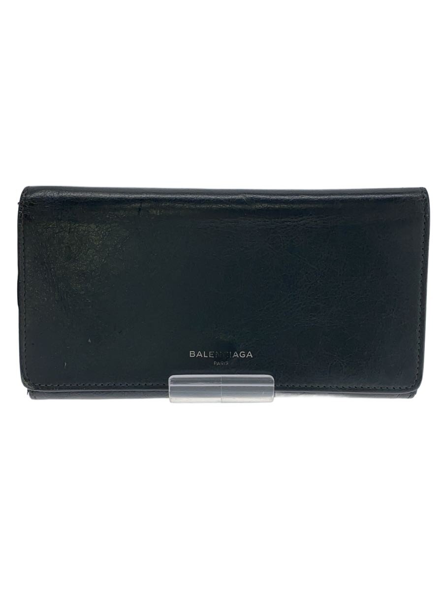 【中古】BALENCIAGA◆長財布/レザー/BLK/メンズ/542008【服飾雑貨他】