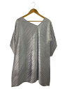 【中古】PLEATS PLEASE ISSEY MIYAKE◆長袖ワンピース/3/ポリエステル/SLV/シルバー【レディースウェア】