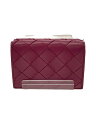 【中古】BOTTEGA VENETA◆イントレチャート/財布/レザー/PNK/レディース【服飾雑貨他】