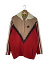 【中古】GUCCI◆ニットジップジャケット/セーター(厚手)/713000/M/ウール/RED/【メンズウェア】
