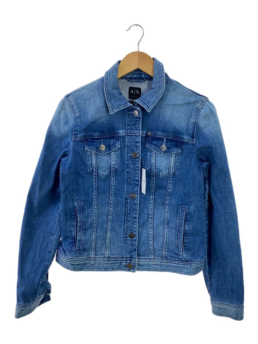 【中古】ARMANI EXCHANGE◆Gジャン/M/コットン/BLU/無地/8NYB04 Y1AJZ【レディースウェア】