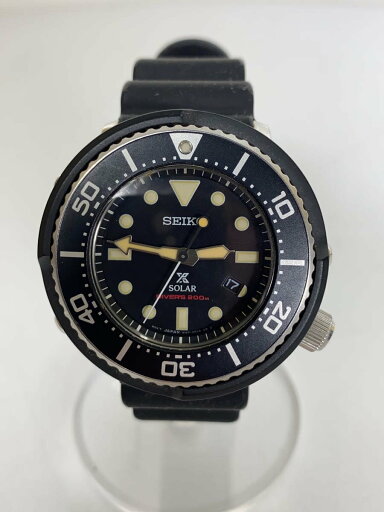【中古】SEIKO◆ソーラー腕時計/アナログ/ラバー/BLK/BLK/V147-0BG0【服飾雑貨他】 【中古】SEIKO◆ソーラー腕時計/アナログ/ラバー/BLK/BLK/V147-0BG0【服飾雑貨他】