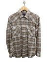【中古】Levi’s◆70s/ウエスタンシャツ/長袖シャツ/L/コットン/BRW/チェック【メンズウェア】