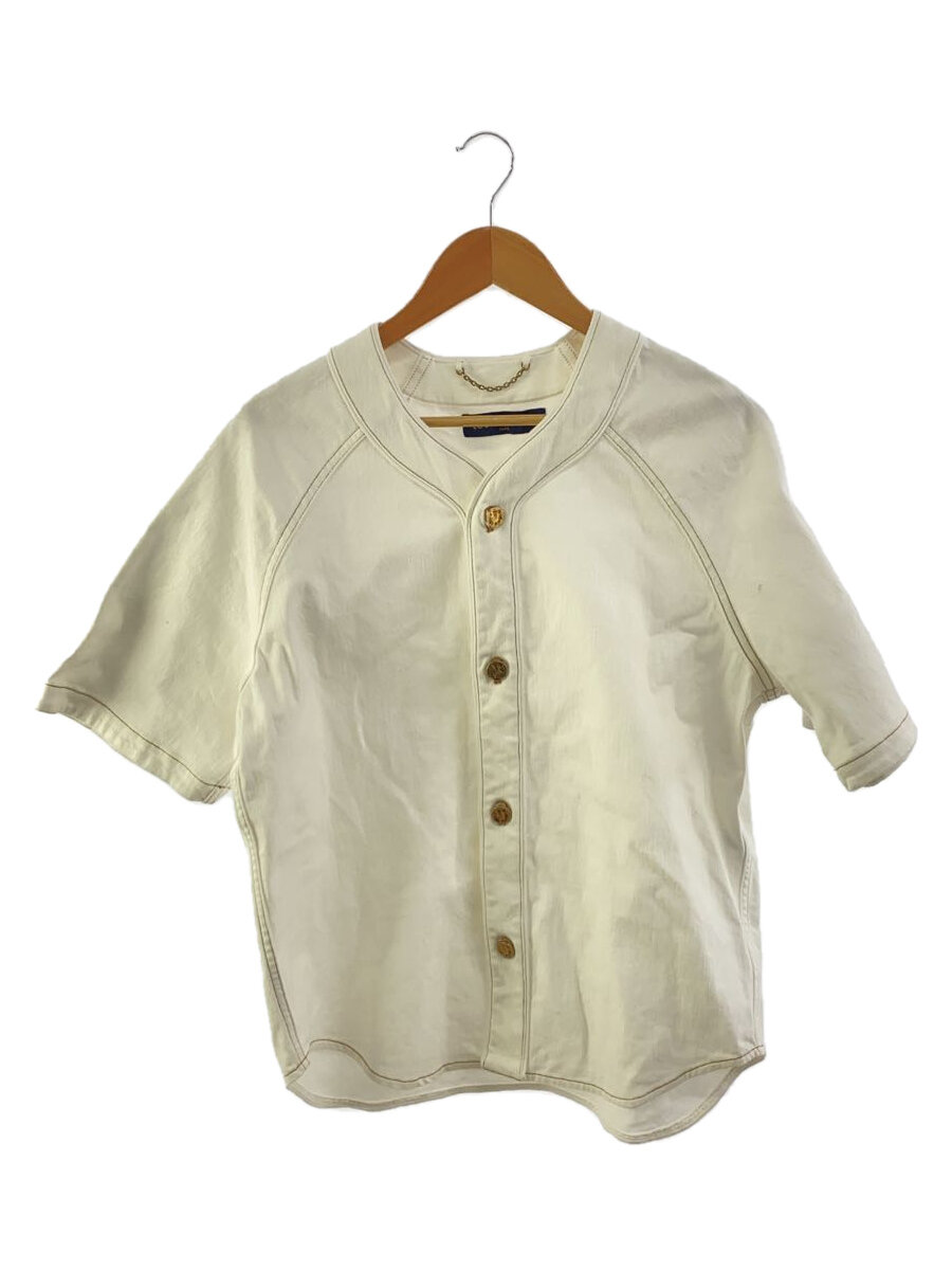 【中古】LOUIS VUITTON◆半袖シャツ/L/コットン/WHT/総柄【メンズウェア】