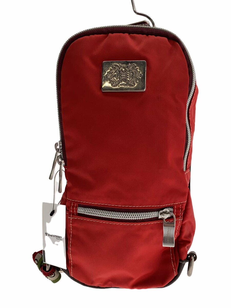 【中古】Orobianco◆ショルダーバッグ/ナイロン/RED【バッグ】