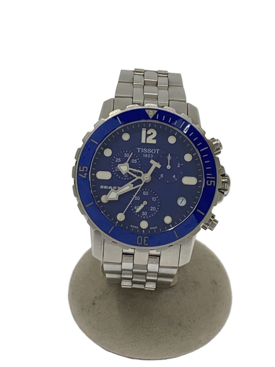 【中古】TISSOT◆自動巻腕時計/アナログ/ステンレス/BLU/SLV/T066417A//【服飾雑貨他】