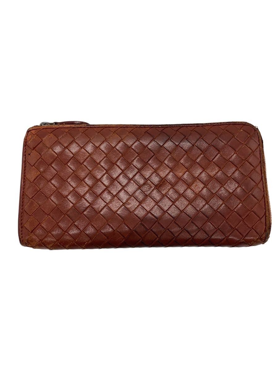 【中古】BOTTEGA VENETA◆長財布/レザー/BRW/レディース【服飾雑貨他】