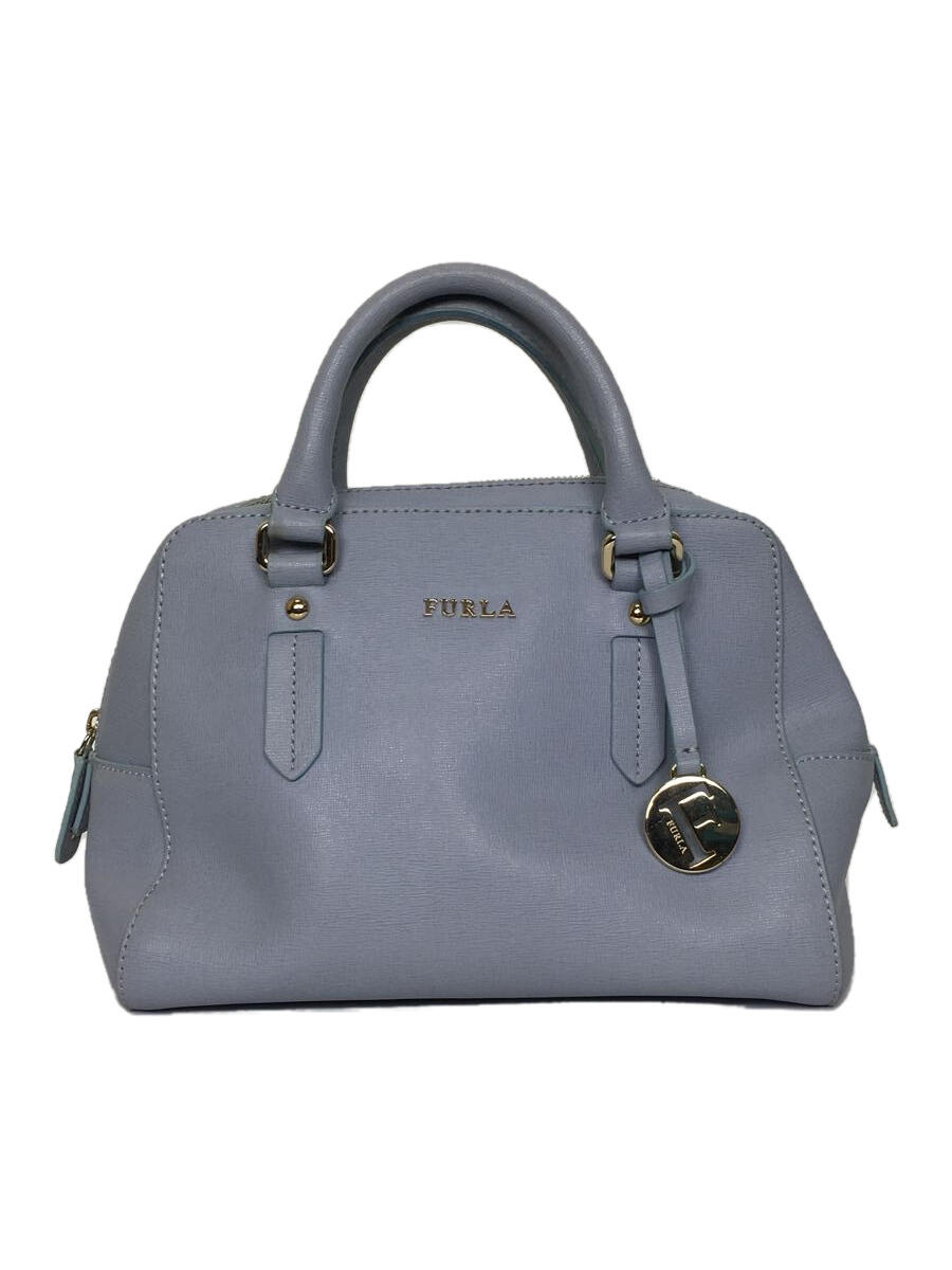 【中古】FURLA◆ショルダーバッグ/--/BLU/無地【バッグ】