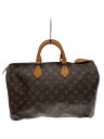 【中古】LOUIS VUITTON◆1)スピーディ40_モノグラム・キャンバス/PVC/BRW【バッグ】
