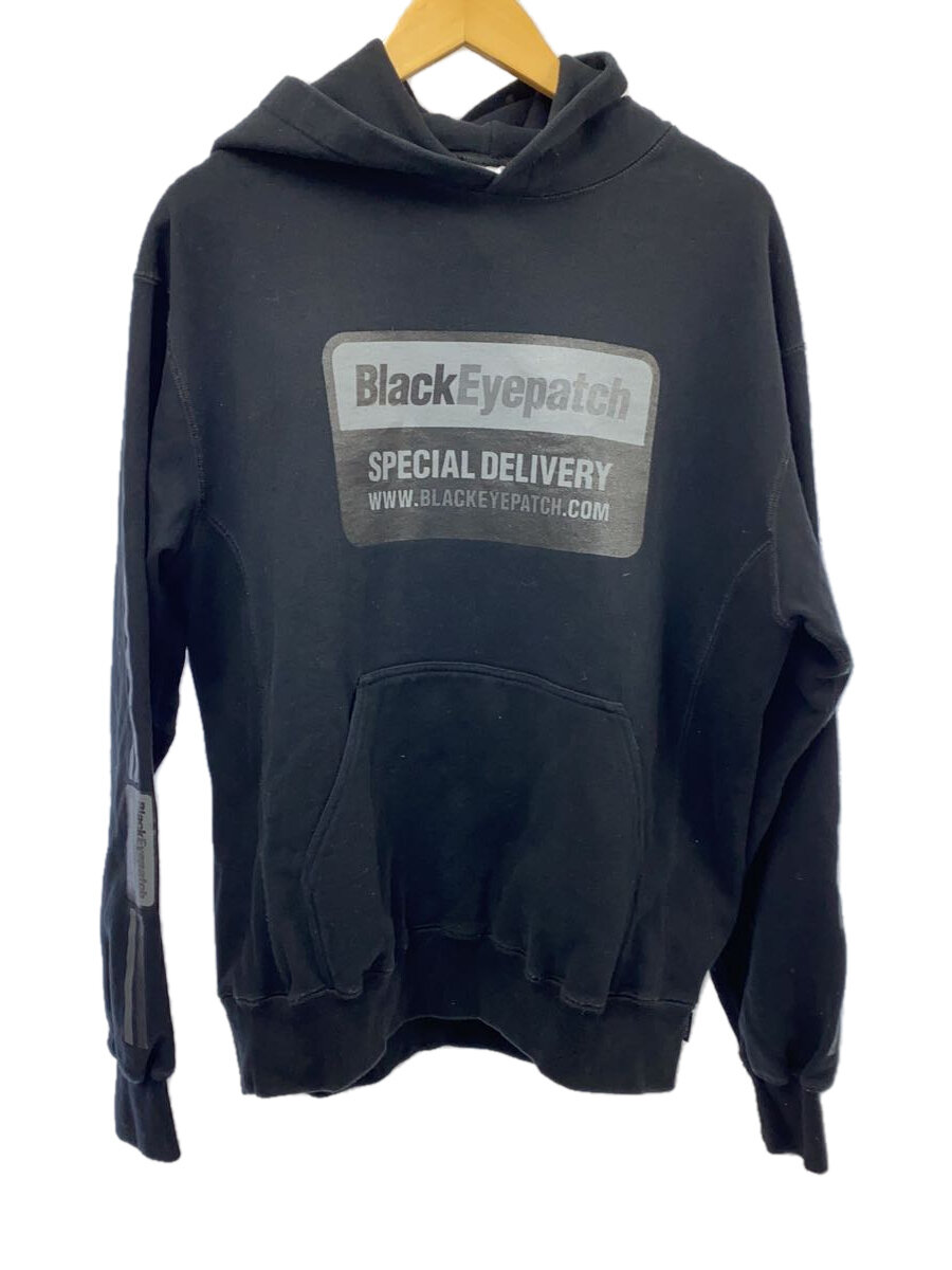 【中古】Blackeyepatch◆DELIVERYMAN HOODIE/REVERSE WEAVE型/フーディー/パーカー/L/コットン/BLK【メンズウェア】