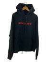 【中古】mindseeker◆ロゴプリント/フロントロゴ/パーカー/プルオーバー/フーディ/L/コットン/ブラック/黒/日本製【メンズウェア】