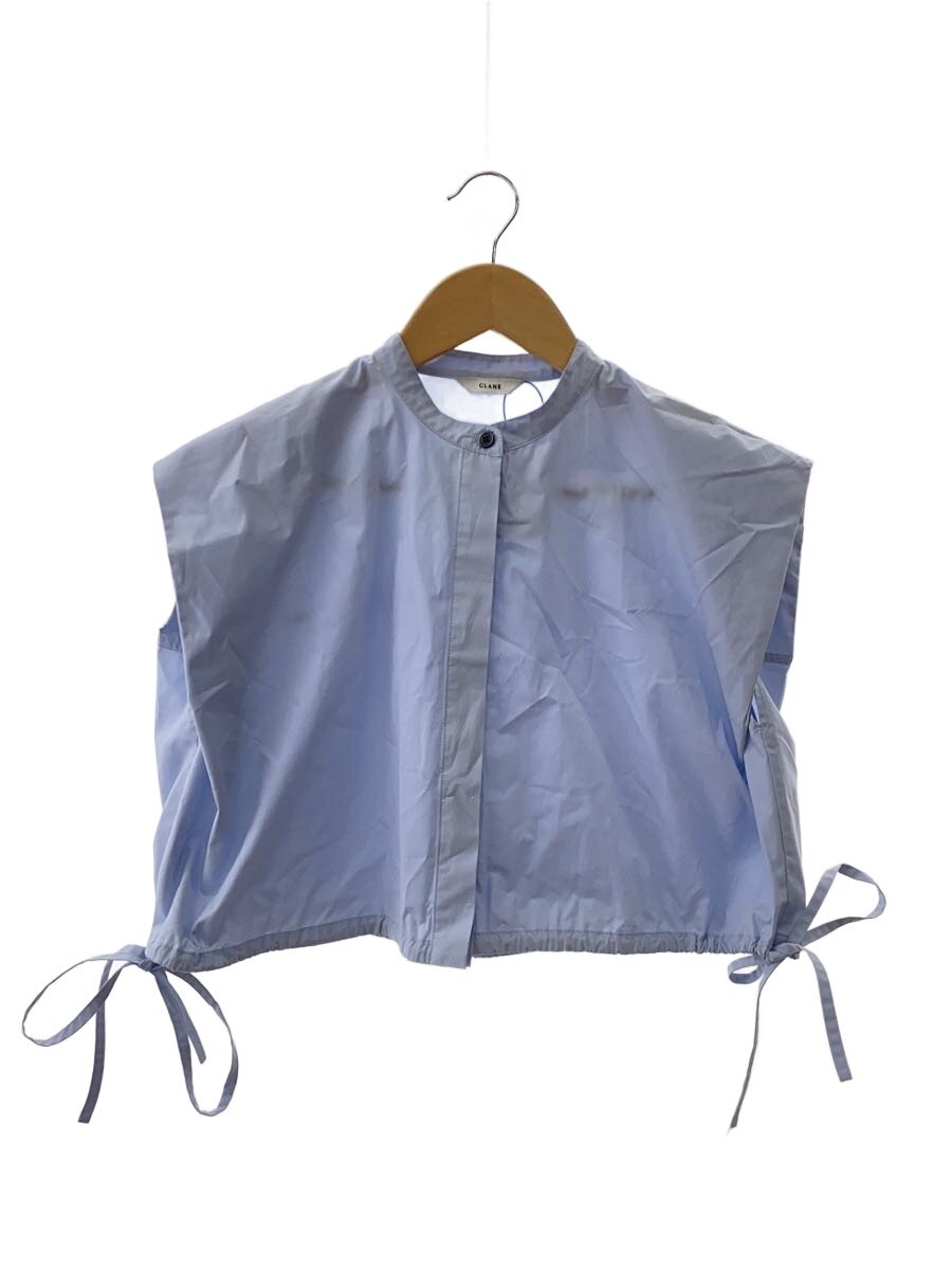 CLANE◆半袖シャツ/2/コットン/BLU/無地/16122-4222/DRAWSTRING SHORT SHIRT