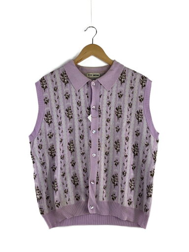 【中古】TTT_MSW◆ニットベスト(薄手)/M/コットン/PNK/2022SS-KT01/Flower Jacquard【メンズウェア】 【中古】TTT_MSW◆ニットベスト(薄手)/M/コットン/PNK/2022SS-KT01/Flower Jacquard【メンズウェア】