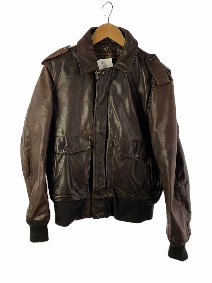 【中古】Schott◆茶タグ/USA製/A-2/ライナー・ファー有/レザージャケット・ブルゾン/40/レザー/BRW/1【メンズウェア】